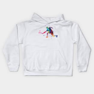 Watercolor paddle player Kids Hoodie